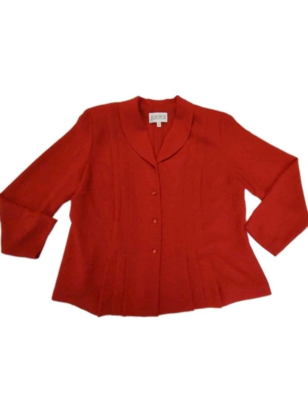 Julian Taylor Dressy Chiffon Blouse 14W Lined Career Top Shoulder Pads